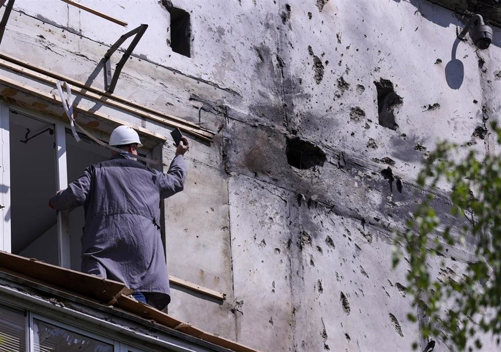 Daños en un edificio de la ciudad de Moscú