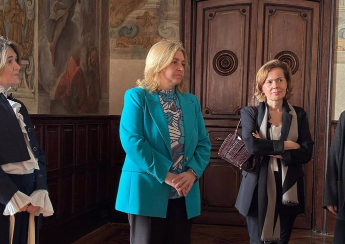 La vicealcaldesa de Madrid y delegada de Seguridad, Inmaculada Sanz, durante una visita a la Casa de la Villa