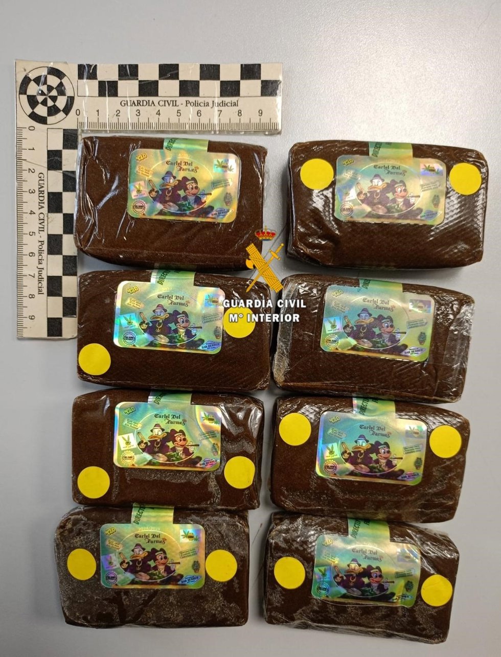Varias tabletas de hachís incautadas en una operación de la Guardia Civil