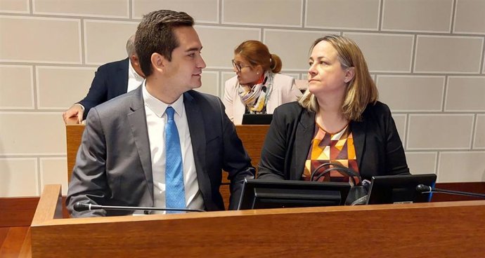 Los diputados del PP en la DPZ Pablo Blanquet y Maricarmen Lázaro.