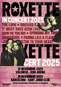 Cartel de los conciertos de Roxette en España