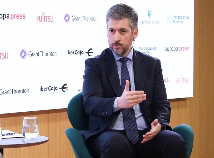 El consejero de Presidencia, Justicia y Administración Local de la Comunidad de Madrid, Miguel Ángel García Martín, interviene durante un Desayuno Madrid