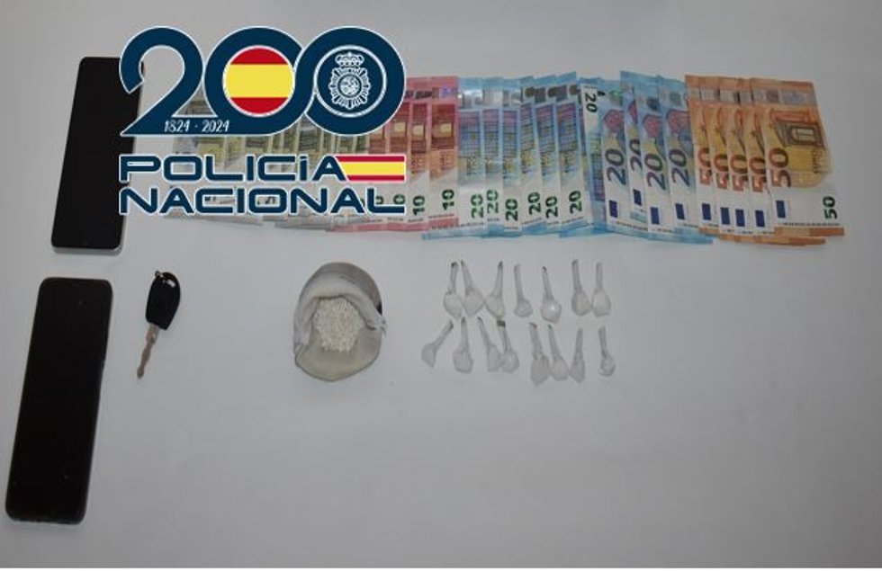 Cocaína intervenida en Baza en una operación de la Policía Nacional