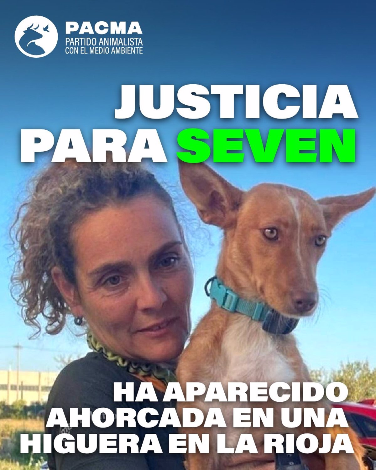 PACMA hace un llamamiento  para encontrar al responsable del ahorcamiento de la podenca Seven en Calahorra 