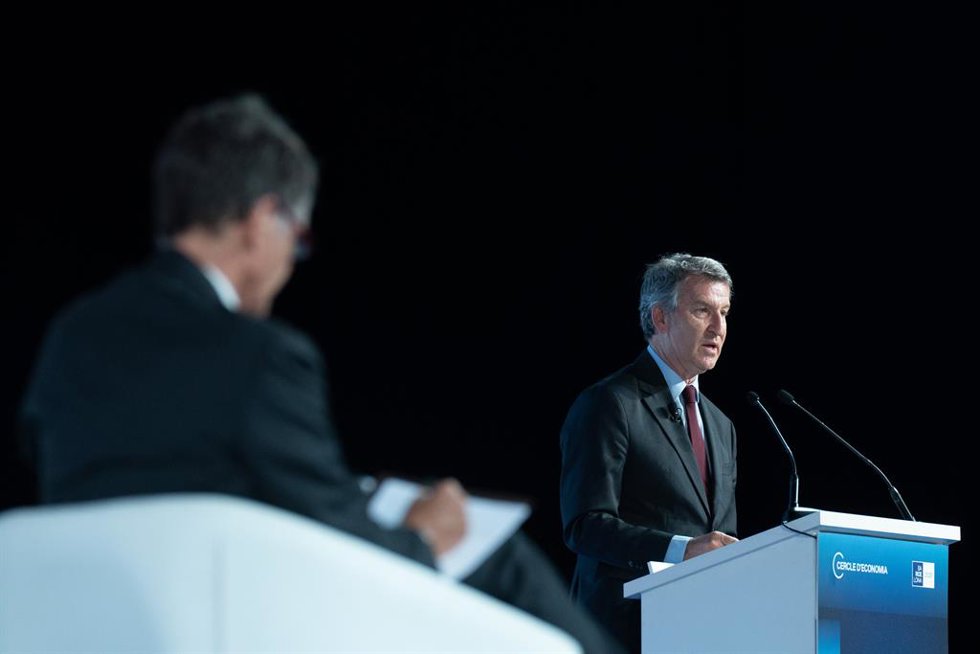 El presidente del PP, Alberto Núñez Feijóo, en la 40 Reunió del Cercle d'Economia.