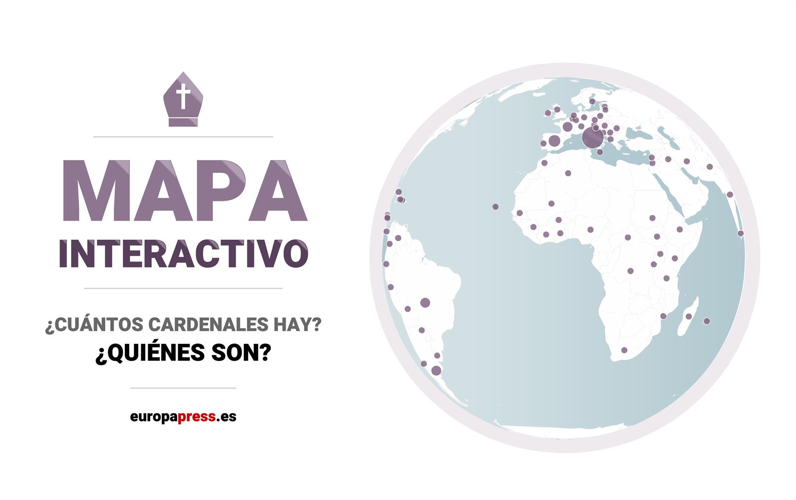 MAPA INTERACTIVO | ¿Dónde hay más cardenales? Consulta los que hay en cada país
