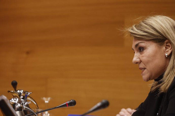 Archivo - La vicepresidenta y consellera de Servicios Sociales, Igualdad y Vivienda, Susana Camarero, durante una rueda de prensa, en imagen de archivo.