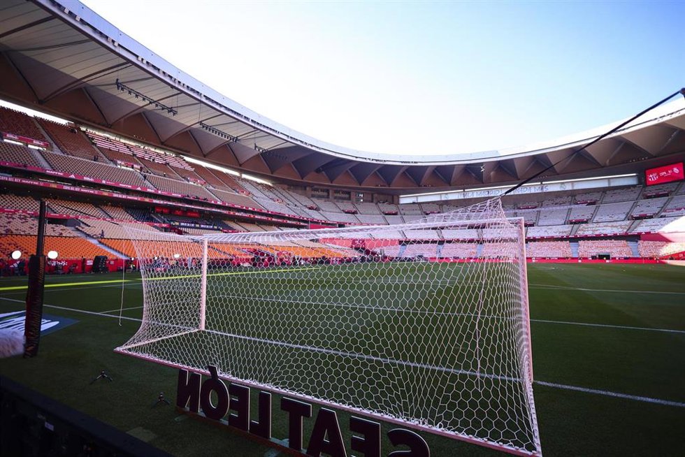 Vista del interior del estadio de la cartuja en la previa de la final de la Copa del Rey de este año.