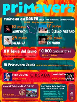 Cartel de la programación de Primavera Cultural