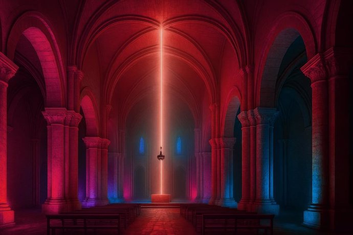 La luz transformará la iglesia de Veruela con el espectáculo visual inmersivo 'ASTRA'.