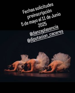 La preinscripción para nuevos alumnos de la Escuela de Danza de Plasencia se puede hacer hasta el 11 de junio