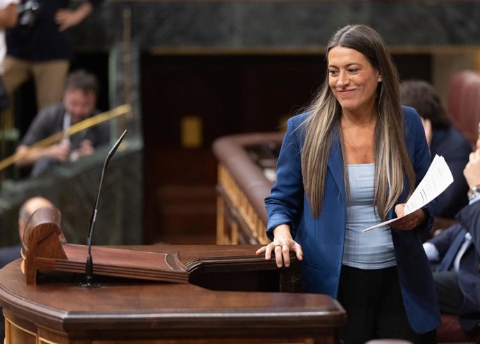 Archivo - La portavoz de Junts en el Congreso, Miriam Nogueras,  durante una sesión plenaria en el Congreso de los Diputados, a 26 de marzo de 2025, en Madrid (España). 