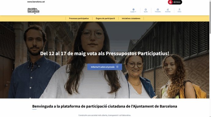 Plataforma de votación Decidim Barcelona sobre los Presupuestos Participativos