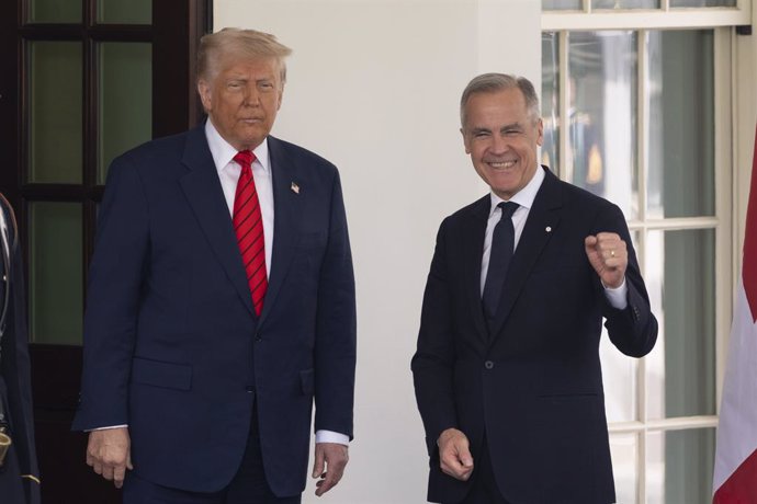 May 6, 2025, Washington, District Of Columbia, USA: United States President Donald J Trump welcomes Prime Minister Mark Carney of Canada to the White House in Washington, DC, May 6, 2025