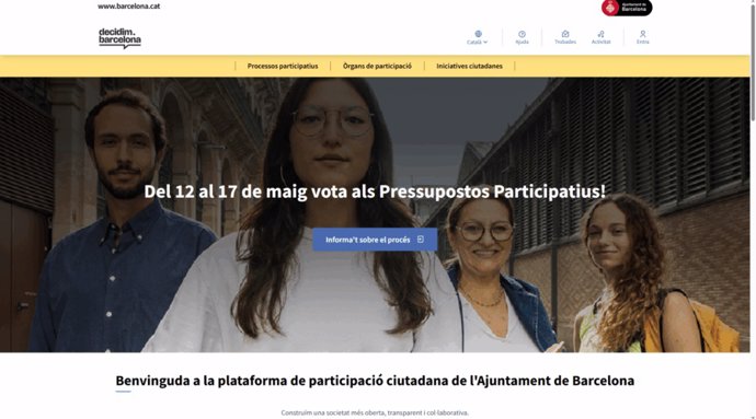 Plataforma de votació Decidim Barcelona sobre els Pressupostos Participatius