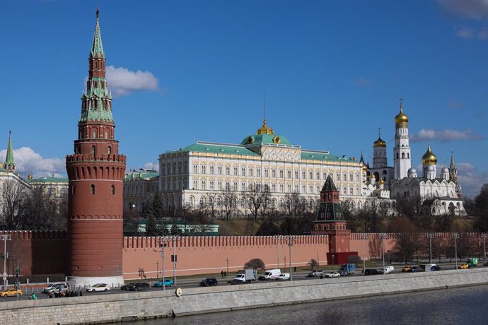 Archivo - MOSCOW, March 18, 2025 -- Esta foto tirada em 18 de março de 2025 mostra uma vista externa do Kremlin em Moscou, Rússia. O presidente russo, Vladimir Putin, e o presidente dos Estados Unidos, Donald Trump, devem discutir os laços bilaterais e a 