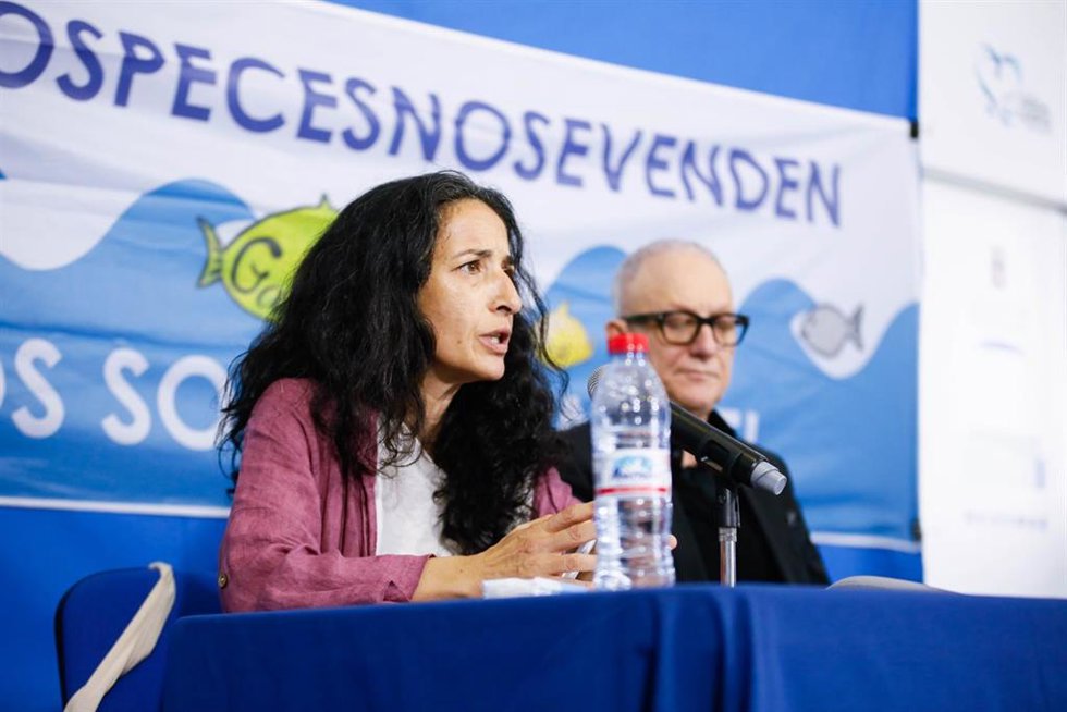 La madre del niño Gabiel Cruz, Patricia Ramírez, durante la rueda de prensa en relación a su caso y su denuncia por supuestas irregularidades en la prisión donde cumple condena la asesina de su hijo. 