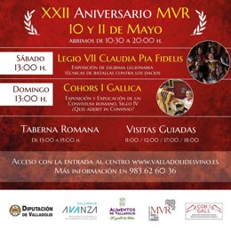 Cartel de la celebración del XXII aniversario del Museo de las Villas Romanas.