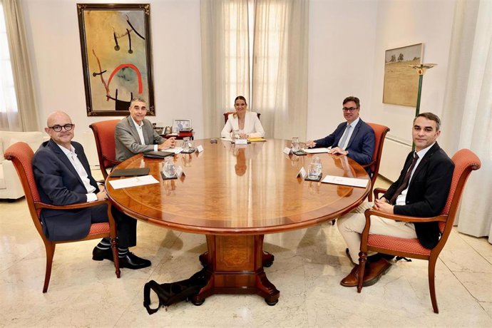 La presidenta del Govern, Marga Prohens, recibe en audiencia al presidente de Siemens España, Fernando Silva.