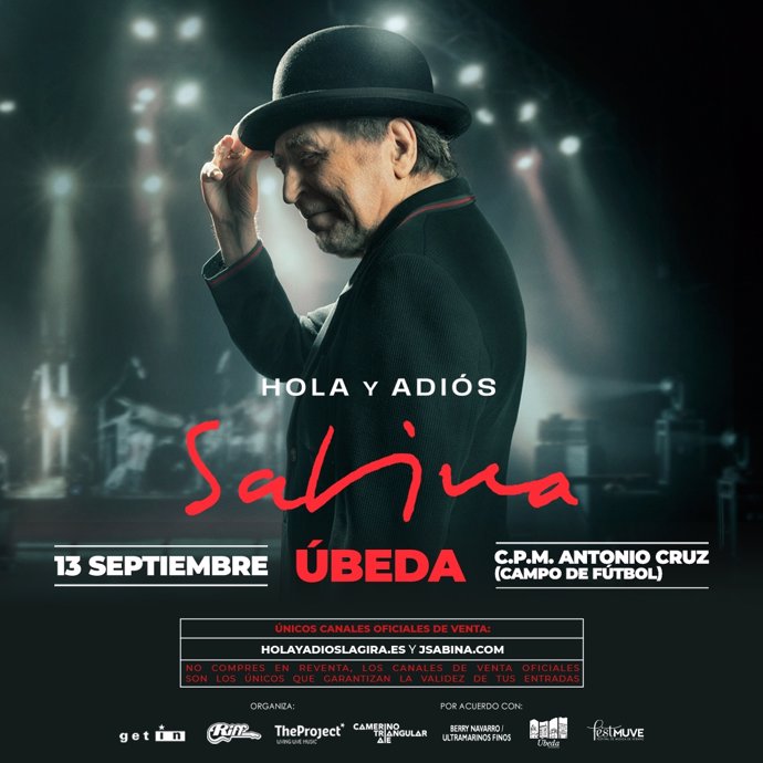 Cartel del concierto de Sabina en Úbeda