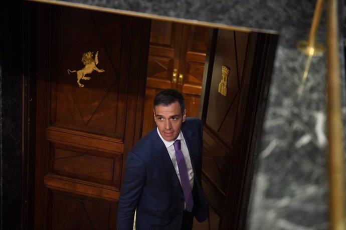El presidente del Gobierno, Pedro Sánchez, durante una sesión plenaria, en el Congreso de los Diputados, a 7 de mayo de 2025, en Madrid (España). 