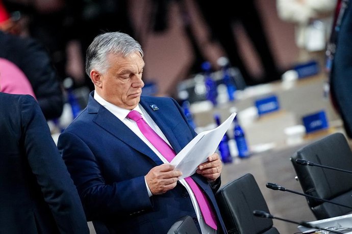 Archivo - 11 July 2024, US, Washington: Viktor Orban, Prime Minister of Hungary, takes part in the working session of the last day of the North Atlantic Treaty Organization (NATO) Summit. Photo: Kay Nietfeld/dpa