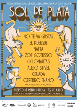 Cartel del festival Sol de Plata, que se celebra el 12 de julio en el Puerto de Benalmádena.