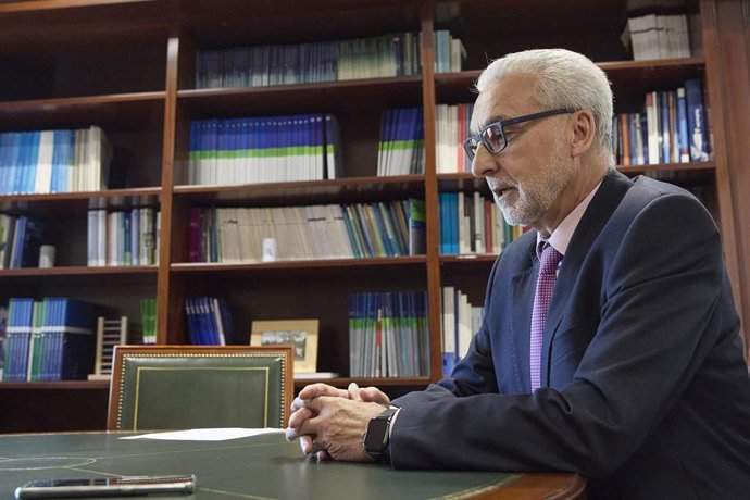 Archivo - El presidente del Consejo de Seguridad Nuclear (CSN), Juan Carlos Lentijo, durante una entrevista para Europa Press, a 11 de julio de 2024, en Madrid (España). 