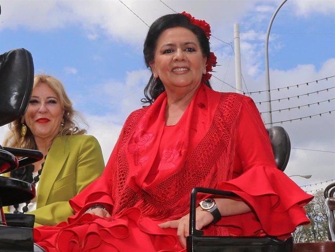 María del Monte en el Real de la Feria de Abril, a 7 de mayo de 2025, en Sevilla (Andalucía, España).