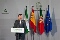 Moreno participa este jueves desde Portugal en el Plenario de la Eurorregión Alentejo-Algarve-Andalucía