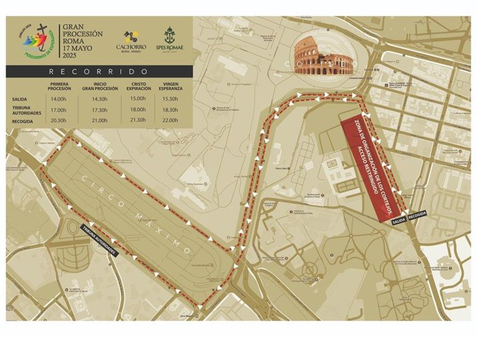 Mapa con el recorrido de la Gran Procesión