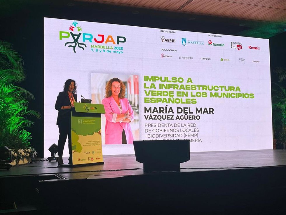 La alcaldesa de Almería, María del Mar Vázquez, en el 51 Congreso Nacional de Parques y Jardines Públicos.