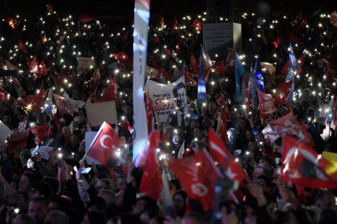 Una de las protestas contra la encarcelación del exalcalde de Estambul, Ekrem Imamoglu. 