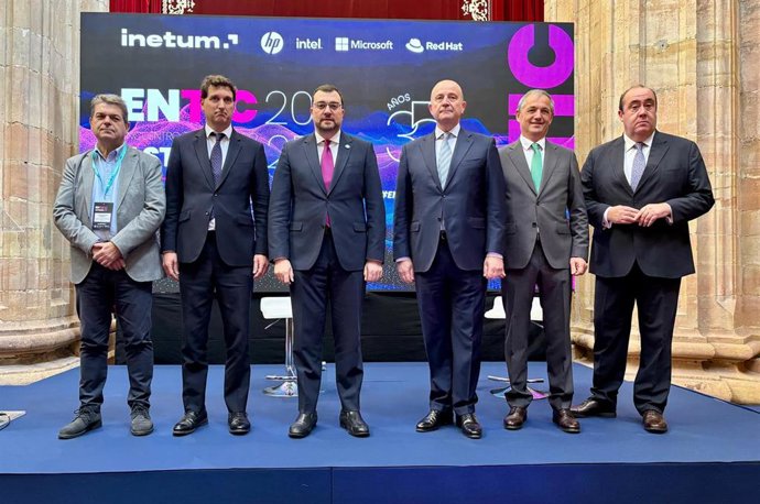 El Presidente del Principado, Adrián Barbón, inaugura el encuentro tecnológico ENTIC Asturias, de Inetum.