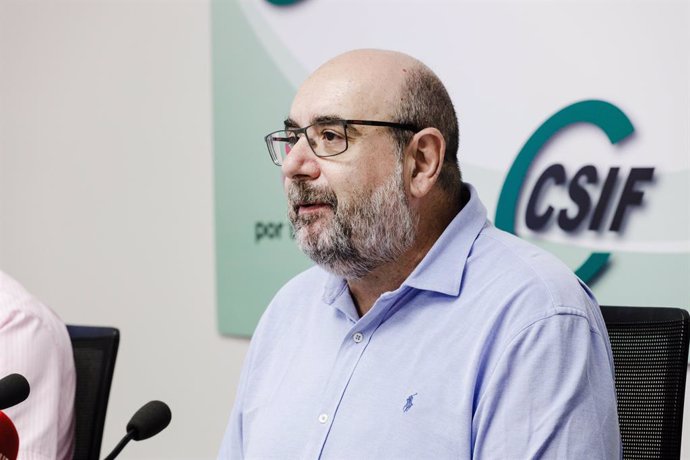 Archivo - El presidente de la Central Sindical Independiente y de Funcionarios (CSIF), Miguel Borra, ofrece una rueda de prensa, a 19 de junio de 2023, en Madrid (España). Durante la rueda de prensa, ha trasladado las exigencias del CSIF de cara a las ele