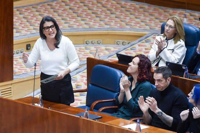 Archivo - La portavoz de Más Madrid en la Asamblea, Manuela Bergerot, durante un pleno en la Asamblea de Madrid
