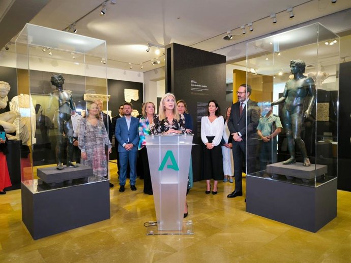 La consejera Patricia del Pozo, en la inauguración de la exhibición de los efebos en el Museo Arqueológico de Córdoba, en una imagen de archivo.