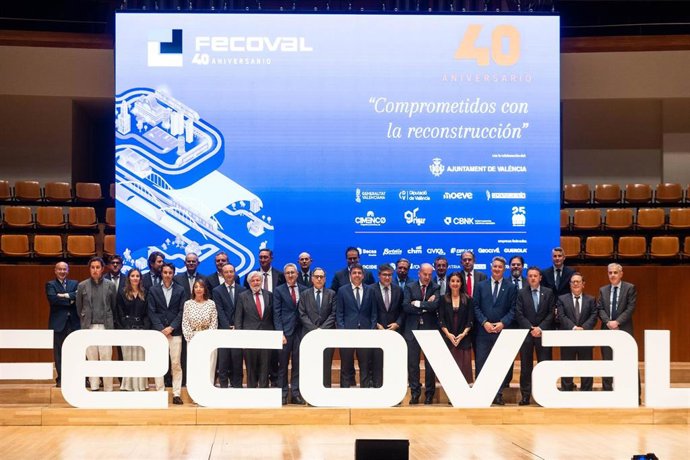 El 'president' de la Generalitat, Carlos Mazón, en el 40 aniversario de la Federación de Contratistas de Obra Pública de la Comunitat Valenciana (Fecoval).