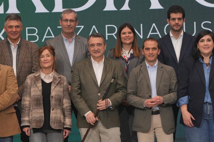 Archivo - El nuevo presidente del EBB del PNV, Aitor Esteban, durante la IX Asamblea General del PNV, en el frontón Atano III de San Sebastián, a 30 de marzo de 2025, en San Sebastián-Donostia