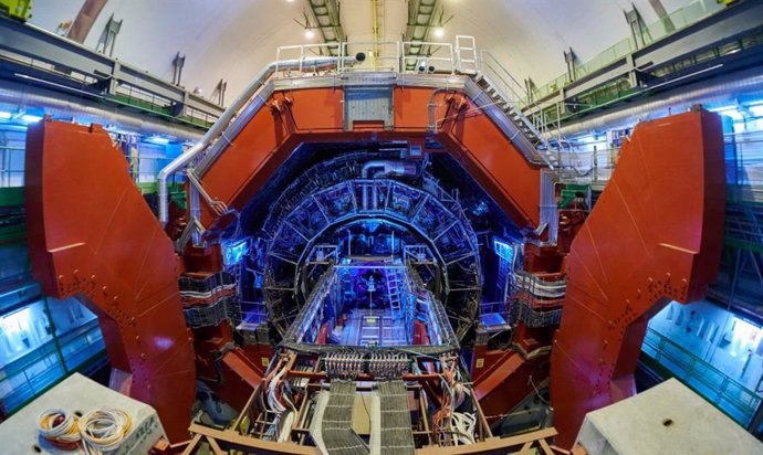 Imagem do detector ALICE no acelerador de partículas LHC do CERN.