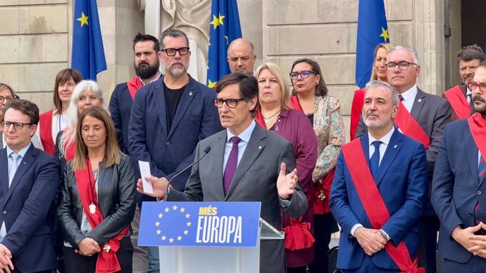El president de la Generalitat, Salvador Illa, durant l'acte