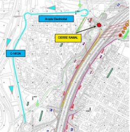 Tramo afectado por las obras y ruta alternativa