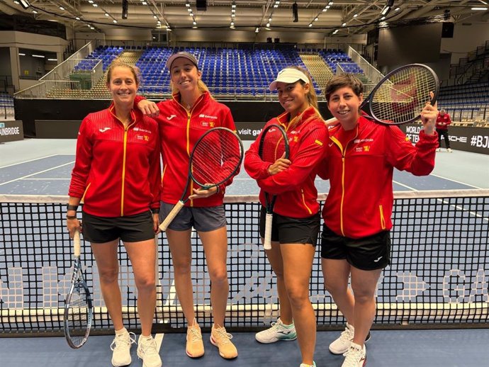 Archivo - Equipo español de la Billie Jean King Cup