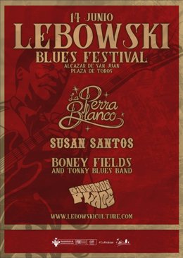 Cartel del 'Lebowski Blues Festival' que se celebra el 14 de junio en Alcázar de San Juan.