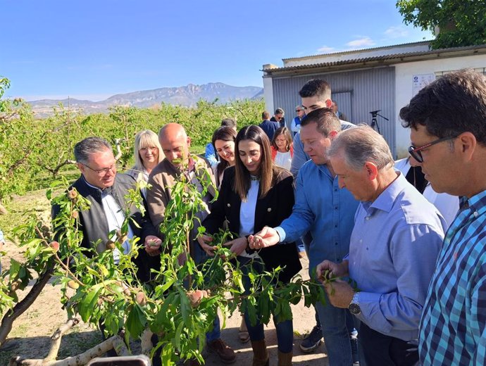 La Consejera Sara Rubira Visita Uno De Los Campos De Cultivo De Frutales Dañados En Yechar
