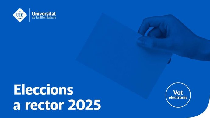 Cartel publicitario de las elecciones a rector de la UIB de 2025.