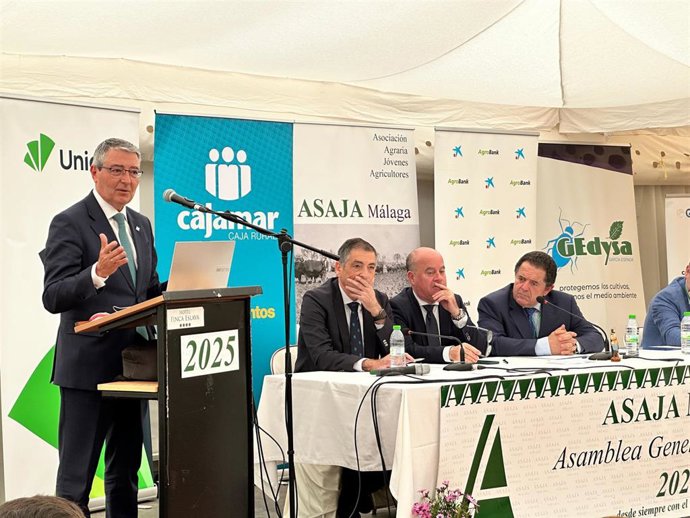Presidente de la Diputación de Málaga, Francisco Salado, en la clausura de una jornada informativa de Asaja
