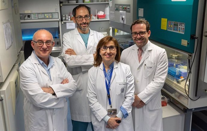 Da esquerda para a direita, o pesquisador de terapia celular Enrique Andreu; o especialista em reumatologia Enrique Ornilla; a especialista em imunologia Susana Inogés; e o especialista em nefrologia José María Mora.