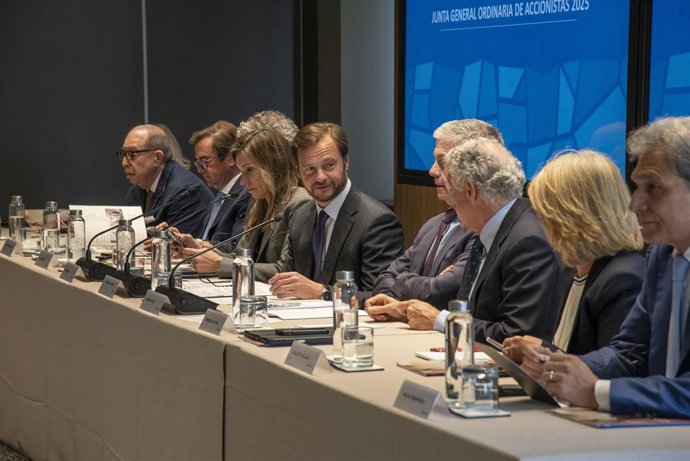 El ceo y presidente de Almirall, Carlos Gallardo, en la junta general de accionistas en Barcelona