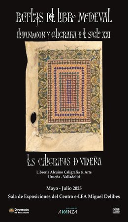 Detalle de la exposición 'Reflejos del Libro Medieval-Iluminación en el siglo XXI' en Urueña (Valladolid).